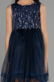 Short Navy Blue Girl Dress ABK1973