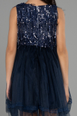 Short Navy Blue Girl Dress ABK1973