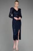 Midi Navy Blue Party Dress ABK1808