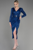 Midi Sax Blue Party Dress ABK1808