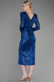 Midi Sax Blue Party Dress ABK1808