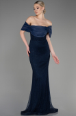 Long Navy Blue File Mermaid Prom Dress ABU3769
