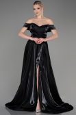 Long Black Satin Evening Dress ABU3774