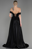 Long Black Satin Evening Dress ABU3774