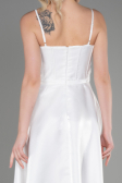 Midi White Satin Party Dress ABK2011