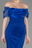 Long Sax Blue File Mermaid Prom Dress ABU3769
