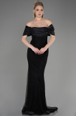 Long Black File Mermaid Prom Dress ABU3769