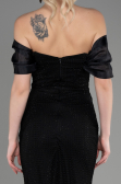 Long Black File Mermaid Prom Dress ABU3769