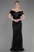 Long Black Mermaid Evening Gown ABU3770