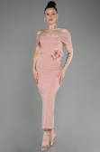 Midi Powder Color Evening Dress ABK2014