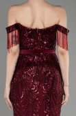 Long Burgundy Plus Size Engagement Dress ABU3785
