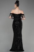 Long Black Plus Size Engagement Dress ABU3785