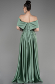 Long Turquoise Satin Prom Gown ABU3788