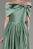 Long Turquoise Satin Prom Gown ABU3788