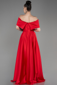 Long Red Satin Prom Gown ABU3788