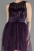 Short Dark Purple Prom Gown ABK2016