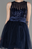 Short Navy Blue Prom Gown ABK2016