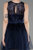 Short Navy Blue Prom Gown ABK2016