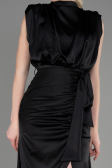 Black Long Satin Evening Dress ABU2133