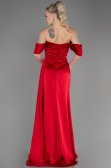 Red Long Satin Evening Dress ABU2661
