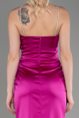 Long Fuchsia Satin Prom Gown ABU3525