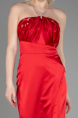 Long Red Satin Prom Gown ABU3525