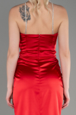 Long Red Satin Prom Gown ABU3525