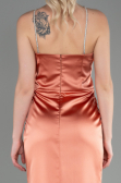 Long Orange Satin Prom Gown ABU3525