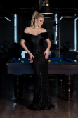 Long Black Mermaid Evening Gown ABU3770