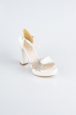White Leather Platform Heel MJD3409