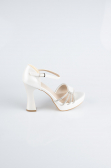 White Leather Platform Heel MJD3409