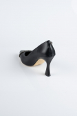 Black Leather Stiletto MJD5158