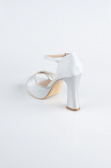 Silver Satin Platform Heel MJS3409
