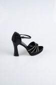 Black Satin Platform Heel MJS3409