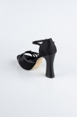Black Satin Platform Heel MJS3409