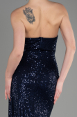 Long Navy Blue Scaly Evening Dress ABU3134