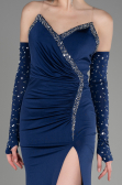 Navy Blue Strapless Long Evening Dress ABU3824