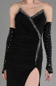 Black Strapless Long Evening Dress ABU3824