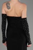 Black Strapless Long Evening Dress ABU3824
