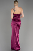 Plum Strapless Long Satin Evening Dress ABU3825