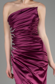 Plum Strapless Long Satin Evening Dress ABU3825