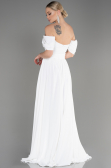White Long Chiffon Evening Dress ABU3827