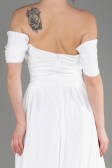 White Long Chiffon Evening Dress ABU3827