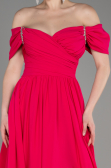 Fuchsia Long Chiffon Evening Dress ABU3827