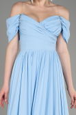 Blue Long Chiffon Evening Dress ABU3827