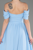 Blue Long Chiffon Evening Dress ABU3827