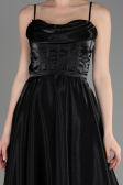 Black Midi Satin Party Dress ABK2011