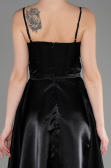Black Midi Satin Party Dress ABK2011