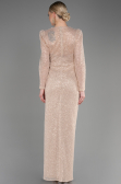 Gold Long Sleeve Scaly Evening Dress ABU3831