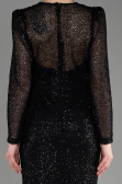 Black Long Sleeve Scaly Evening Dress ABU3831